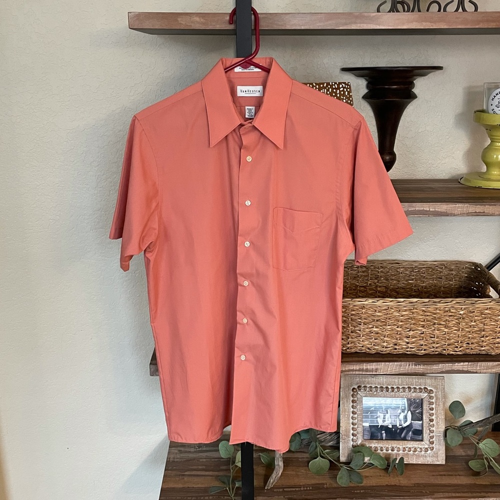 Van Heusen Short Sleeve Coral Medium